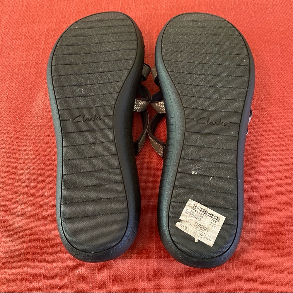 Clarks Cloudsteppers Glide Hi Iris Sandals Strappy Black Silver Women’s Size 10M - Picture 7 of 10